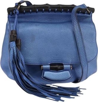 Gucci Pre-owned Cross Body Bags, female, Blue, Size: ONE SIZE Pre-owned Vintage Crossbody Bag