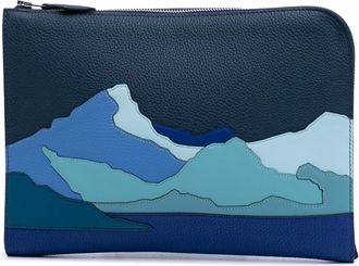 Hermès Blue Togo Swift Endless Road Clutch With Box