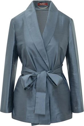 Max Mara Msebiacco Casacca - Dames - Kimonos - Blauw - XL - Overhemden
