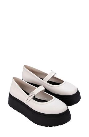 Melissa Soft Ballerina Platform Mary Jane in Black/white at Nordstrom, Size 10