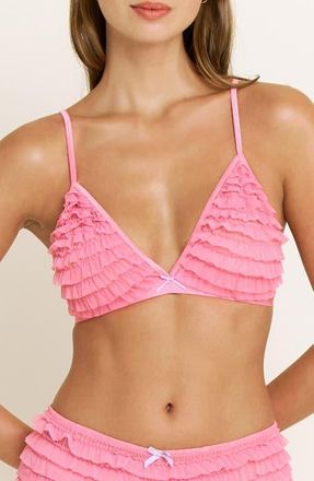 Honeydew Intimates Rumba Ruffle Triangle Bralette in Paradise at Nordstrom, Size X-Large