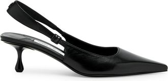 Jimmy Choo London Amel 50 Slingback Leather Pumps - Black