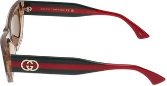 Gucci Womens Gg2116s Logo-Embellished Acetate Sunglasses Brown