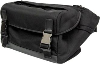 Prada Pre-owned Belt Bags, male, Black, Size: ONE SIZE Pre-owned Tessuto Shoulder Bag