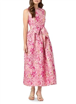 Shoshanna Midnight Serra Dress In Pink/magenta/gold