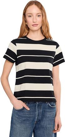 Sanctuary Timeless T-Shirts Womens Clothing Vanilla Creme/Black Stripe : LG (US 10-12), Cotton