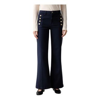 Vicolo Dames, Jeans, Blauw, Maat: S Katoen