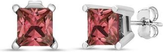 House of Brilliance 14K White Gold 1/2 Ct Lab Grown Pink Princess Diamond Solitaire Stud Earrings at Nordstrom