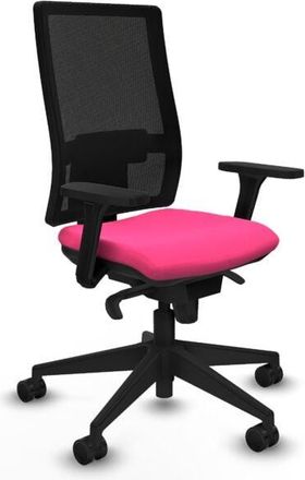 Piqueras y Crespo Piqueras Y Crespo - Horna sincro malla negra similpiel rosa brazos 3D base piramidal ruedas 65mm nailon