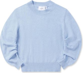 Axel Arigato Rina Geplooide Trui - Dames - Ronde hals truien - Blauw - M - Katoen - Truien & Vesten