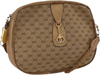Gucci Pre-owned Vintage Canvas Cross Body Bag - Dames - Vintage Schoudertas - Beige - ONE Size - Vintage