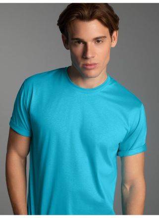 Trigema T-Shirt TRIGEMA TRIGEMA T-Shirt aus 100% Baumwolle, Herren, Gr. XXL, blau (azur), 100% Baumwolle, Basic, Shirts T-Shirt