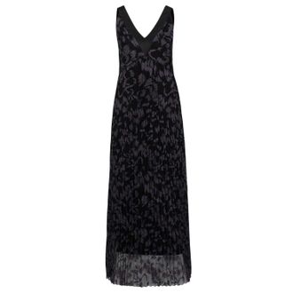 HUGO BOSS Damesjurk van Dessona met V-hals, normale pasvorm en zonder mouwen, in wikkelstijl (Bruin)