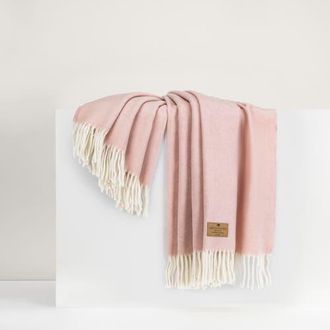 Lands Downunder Herringbone Cashmere Throw in Pink at Nordstrom
