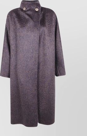 Max Mara high collar coat textured fabric design