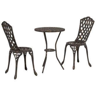 Berkfield Home Bronze Cast Aluminium Small Durable Outdoor Dining Set