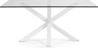 K Home Rechteckiger Glastisch Eliah - Weiss