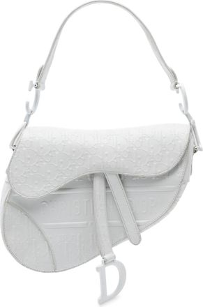 Dior Tweedehands Oblique Geperst Kalfsleder Zadeltas