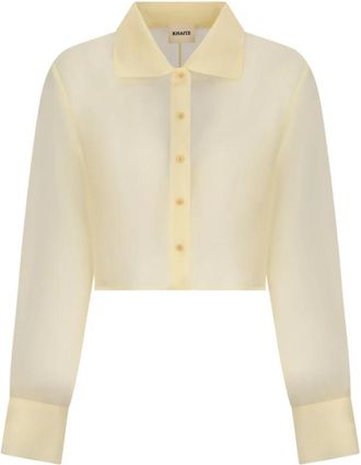 Khaite Jasen Top - Dames - Overhemden - Geel - L - Organza - Overhemden