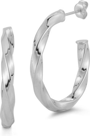 Glaze Jewelry Sterling Silver Oval Twist Hoops