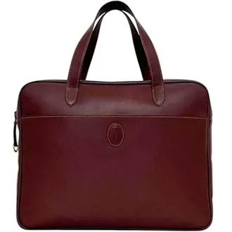 Cartier Vintage, unisex, Rood, ONE Size, Leer, Pre-owned Vintage Leren Aktetas