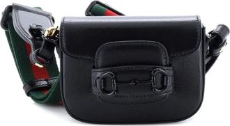 Gucci Horsebit 1955 Shoulder Bag Leather Mini crossbody bag - Zwart