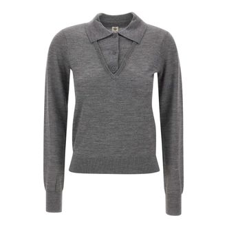 The Garment Bergen V Polo - Dames - Truien - Grijs - Maat: XS Wol