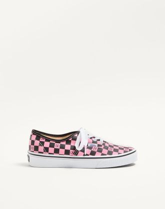 Valentino Garavani Sneaker Low-Top Valentino Garavani And Vans In Tessuto Con Stampa VLogo Checkerboard Donna PINK ORCHID/NERO 34.5