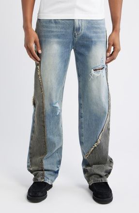 Rta Tucker Slim Fit Distressed Jeans in Ash Blue Split at Nordstrom, Size 28