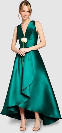 Coast Plunge Waterfall Maxi Dress in Emerald at Nordstrom, Size 10