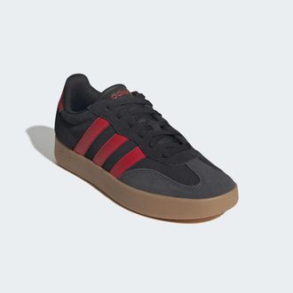 adidas Sneaker ADIDAS SPORTSWEAR BARREDA, Herren, Gr. 38,5, core schwarz, better scarlet, gum10, Leder, Synthetik, Schuhe Sneaker, inspiriert vom Design des 