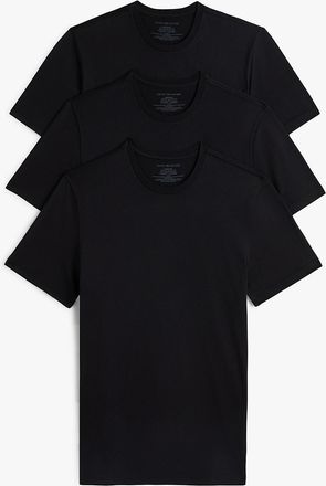 Tommy Hilfiger Mens Cotton Classics Crewneck Undershirt 3-Pack - Black - XL