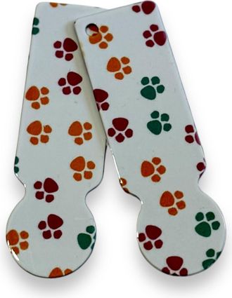 Generic Fun Patterned Metal Trolley Tokens for Mobility, Hand Strength Issues, Long Nails (Paw prints)