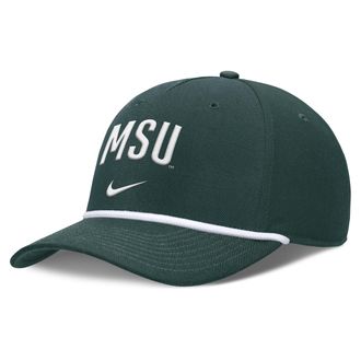 Nike Michigan State Primetime Rise Campus Nike Mens College Adjustable Hat in Green | NC963EYMST-SJM