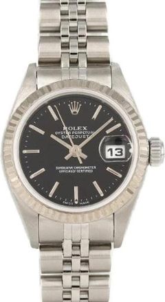Rolex Pre-owned Roestvrijstalen Horloge - Dames - Vintage Horloges - Zwart - ONE Size - Vintage
