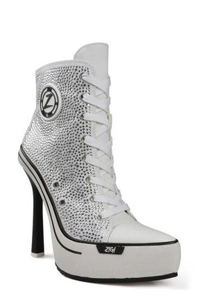 Zigi Soho Adiel Platform Bootie in Off White Canvas at Nordstrom, Size 10