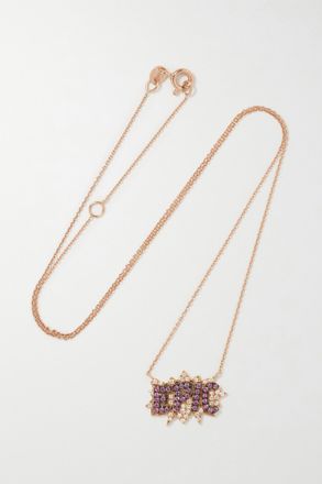 Diane Kordas Collana In Oro Rosa 18 Carati Con Diamanti E Zaffiri Epic