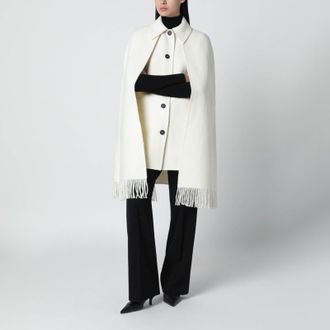 Toteme White cape jacket with fringes