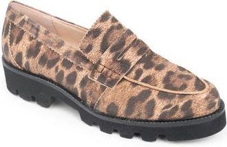 Patricia Green Vince Lug Sole Penny Loafer in Leopard Leather at Nordstrom, Size 7.5