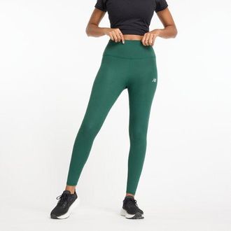 New Balance Womens NB Harmony High Rise Legging 25 in Green Poly Knit, size X-Large