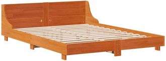 vidaXL Vidaxl - Estructura De Cama Sin Colch&oacute;n Madera Maciza Marr&oacute;n 135x190 Cm