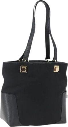 Ferragamo Pre-owned Canvas Tote Bag - Dames - Vintage Shopper - Zwart - ONE Size - Vintage