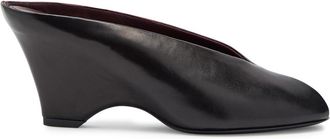 Khaite Cloak 75 Peep-toe Leather Mules - Black - 40 (IT40 / UK7)