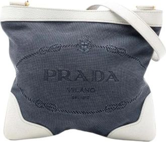Prada Pre-owned Vintage Crossbody Bag - unisex - Vintage Schoudertas - Blauw - ONE Size - Leer - Vintage