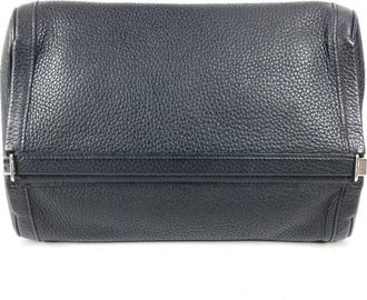 Herm&egrave;s Black Leather Clutch Bag Pouch (Pre-Owned)