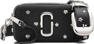 Marc Jacobs The Mini Icon Stud Snapshot Cross Body Handbags Black, Leather