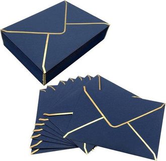 OEM 50 Unidades, Sobres Para Invitaciones, Invitaciones De Negocios, Sobres, Sobres De Lujo, Graduaciones Y Otros Env&iacute;os, 12,5 X 16,5 Cm, Azul