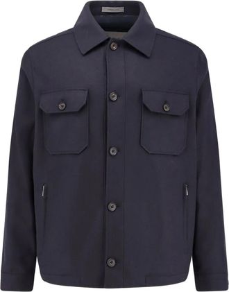 Corneliani Jack met paspelzak met knoop - Blauw
