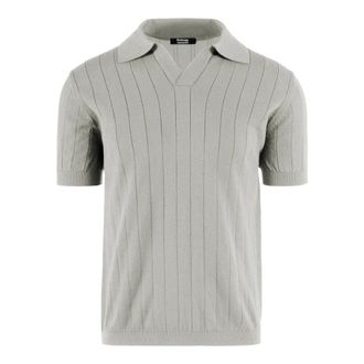Bomboogie V-neck Knitwear, male, Gray, Size: 2XL Cotton V-neck polo shirt