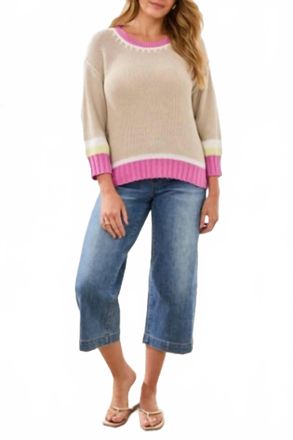 Tribal Crew Neck Sweater In Beige